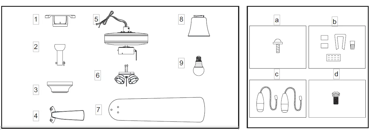PROGRESS LIGHTING P250081 AirPro Ceiling Fan FIG 1