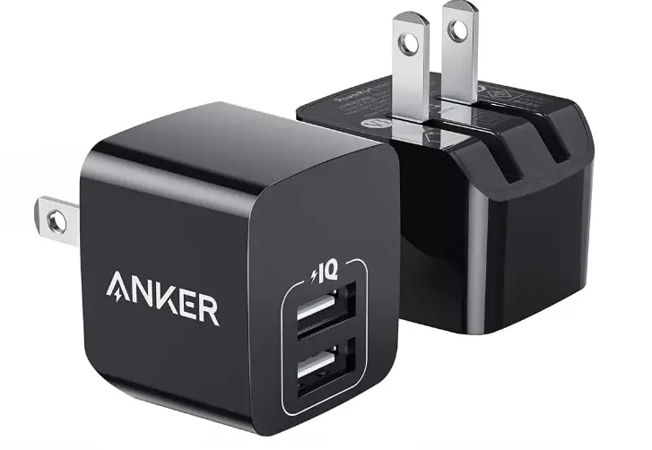 USB-Charger,-Anker-2-Pack-Dual-Port-12W-Wall-Charger-with-Foldable-Plug-PowerPort-Mini-image