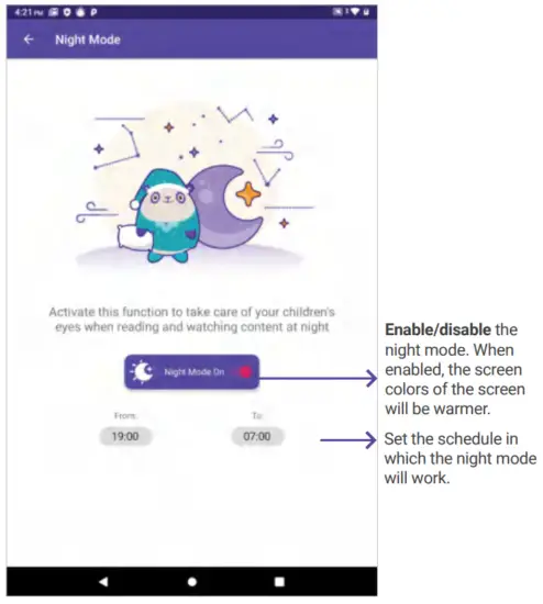 SoyMomo PRO 10 Children Smart Tablet - Night mode