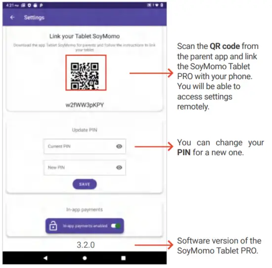 SoyMomo PRO 10 Children Smart Tablet - SETTINGS