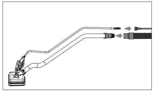 MYTEE 8903 Wand Style Spinner Tile and Grout Cleaning Tool - Connect your vacuum hose to the 1.5” vacuum tube