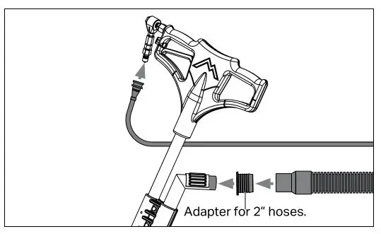 MYTEE 8903 Wand Style Spinner Tile and Grout Cleaning Tool - Connecting to an Extractor or a Truckmount