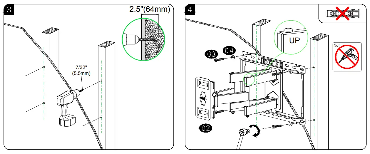 US- MOUNT-Ful- Motion -TV-Wal- Mount-for-Most-47-8-4inch -lat-Screen-LED-4K-TV-T=- Mount-Bracke- Dual-Swivel-fig-15