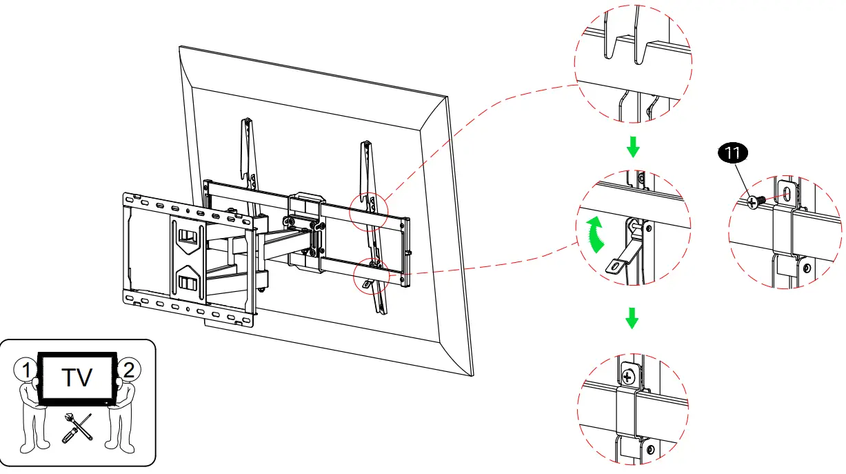 US- MOUNT-Ful- Motion -TV-Wal- Mount-for-Most-47-8-4inch -lat-Screen-LED-4K-TV-T=- Mount-Bracke- Dual-Swivel-fig-20