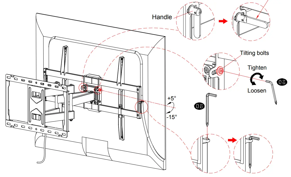 US- MOUNT-Ful- Motion -TV-Wal- Mount-for-Most-47-8-4inch -lat-Screen-LED-4K-TV-T=- Mount-Bracke- Dual-Swivel-fig-22