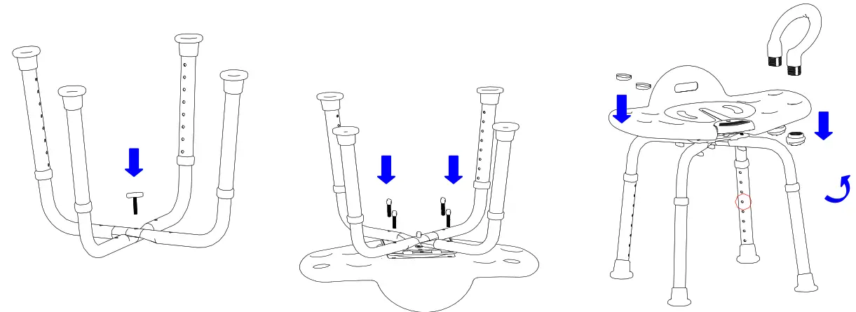 GIMA Swivel Shower Chair - assembly