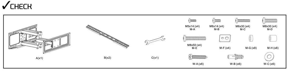 Audizio FMB60 TV Wall Mount 32” 65” - fig