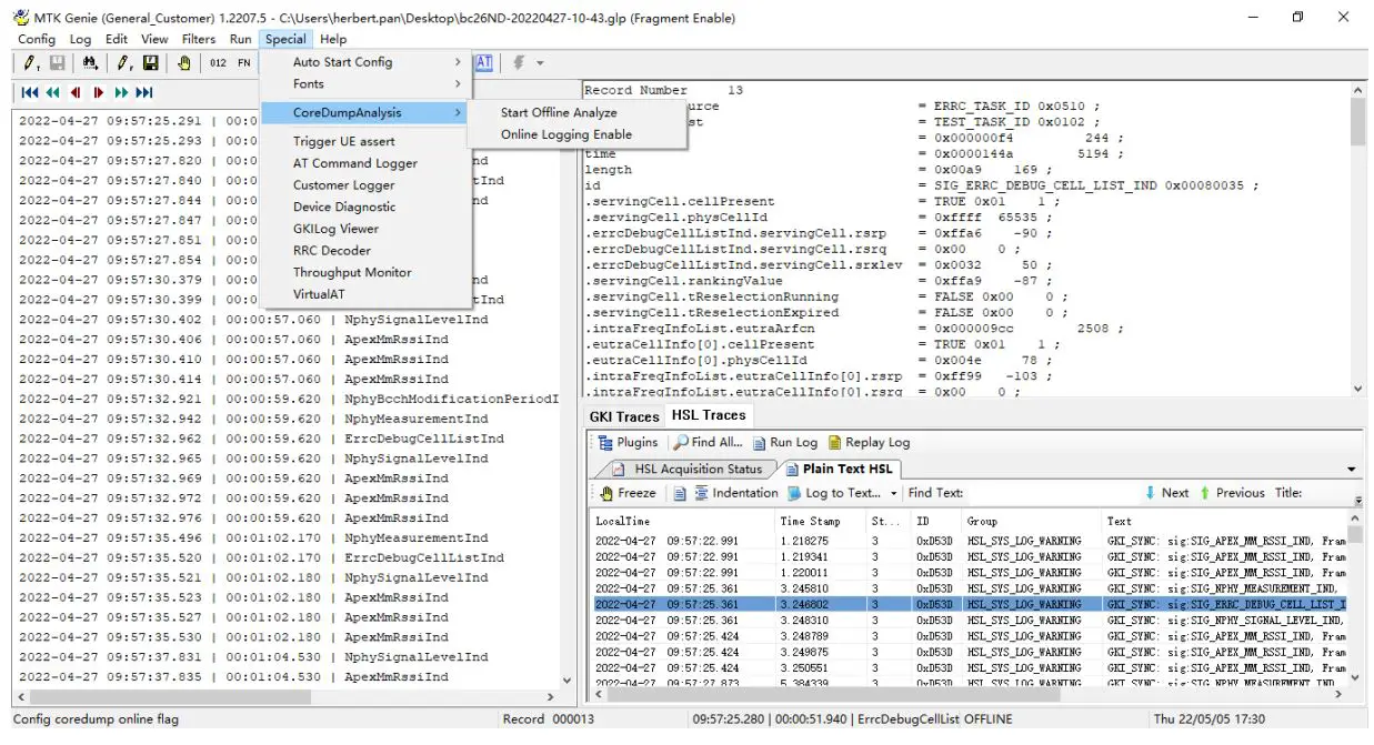 QUECTEL BC20 Genie Herbert Pan Module User Manual - You can also use the menu bar