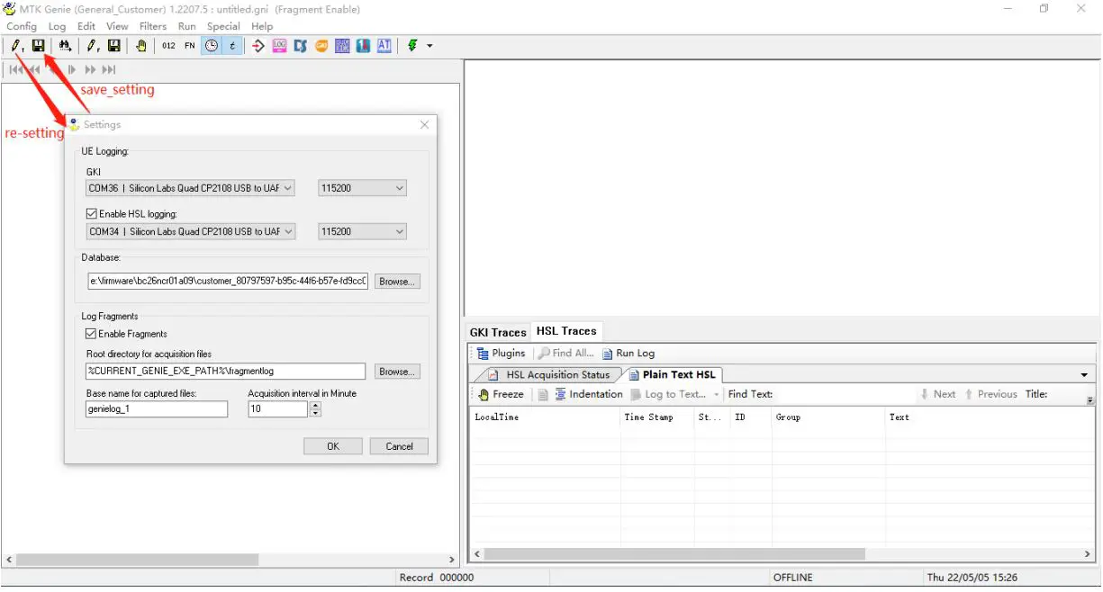 QUECTEL BC20 Genie Herbert Pan Module User Manual - You can modify and Save the configuration parameters by using icon