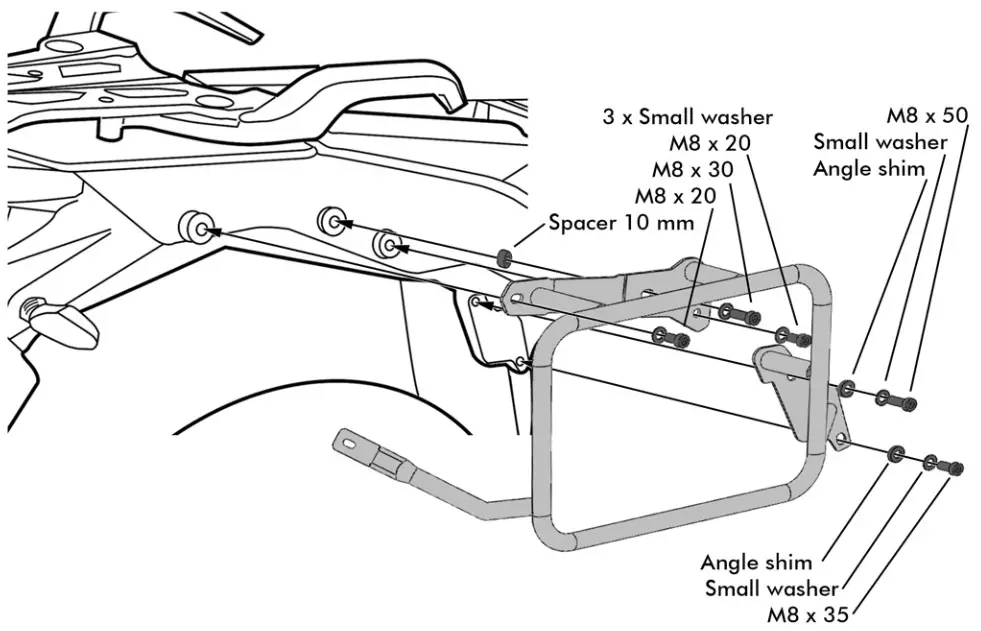Touratech 6827-O Zega Evo x sondersystem - right side