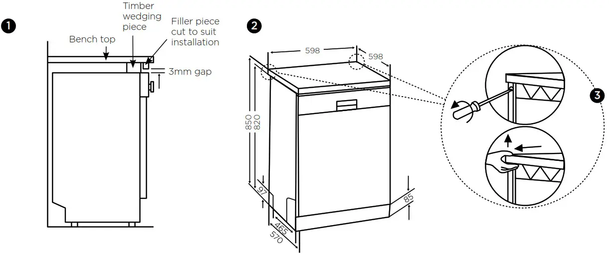 Westinghouse Dishwasher-------Fitting the machine