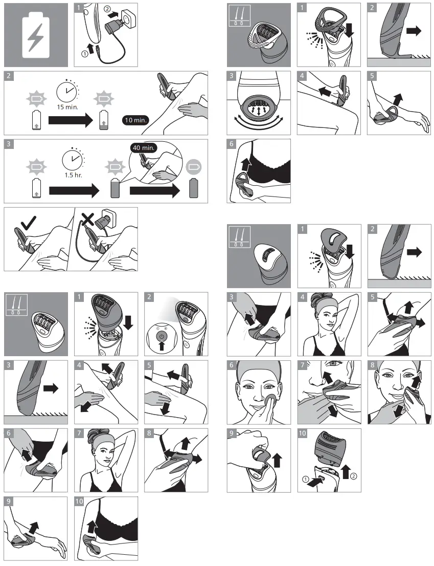 PHILIPS BRE700 Wet and Dry Epilator - fig3