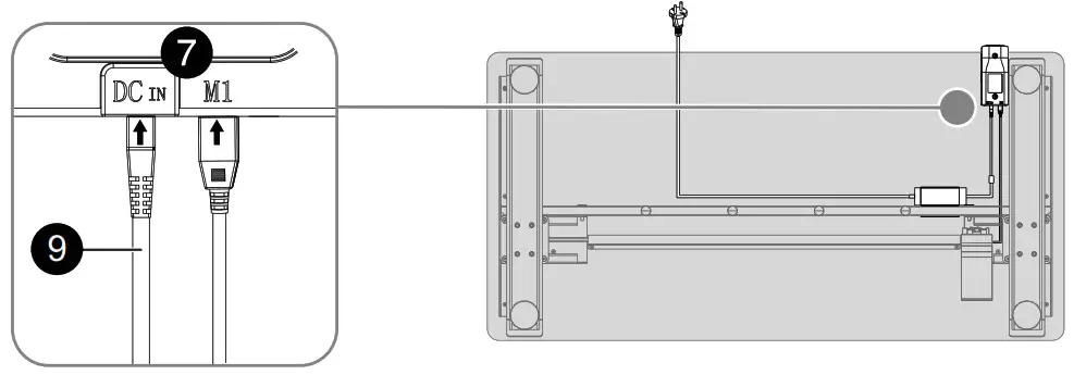INSIGNIA Standing Desk - Connect the adapter cable