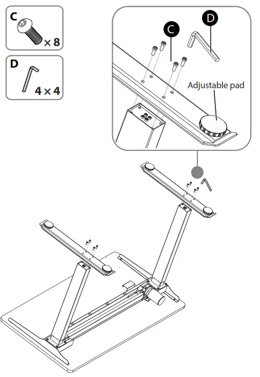 INSIGNIA Standing Desk - INSTALLING THE FEET