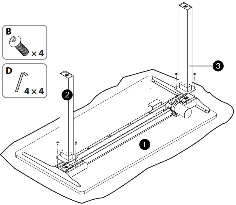 INSIGNIA Standing Desk - desktop upside