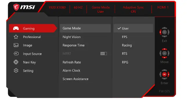 msi G274 68.6 cm (37) 1920 x 1080 pixels Full HD Gaming Monitor fig