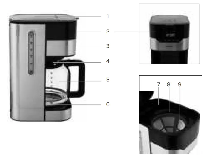 INVENTUM KZ712D Coffee Maker - parts
