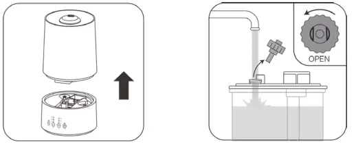 medisana AH 661 Humidifier - Filling and emptying the water tank