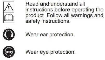 RYOBI RLM36X46HPG Battery Lawn Mower Instruction Manual - SYMBOLS ON THE PRODUCT