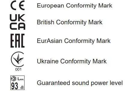 RYOBI RLM36X46HPG Battery Lawn Mower Instruction Manual - SYMBOLS ON THE PRODUCT