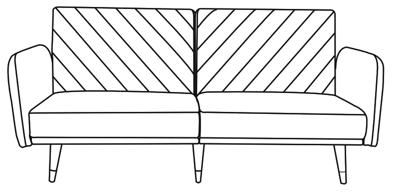 POVISON SF010ADG 76 Inch Pink Cotton Velvet Sofa Bed 2 Seater