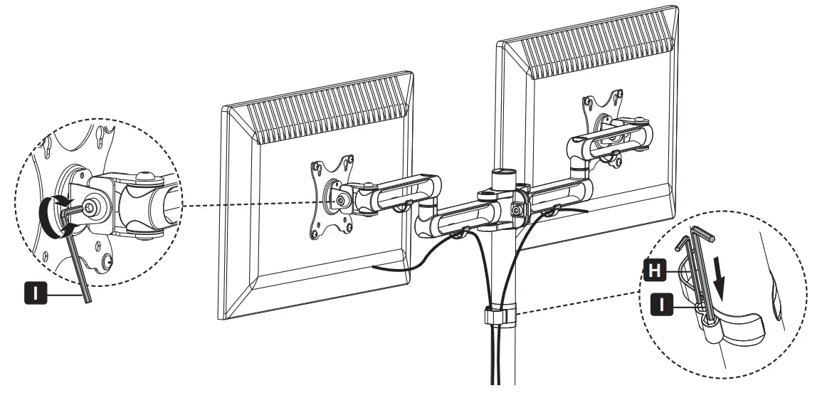 TRIPP LITE DDR1327SQFC 1 Quad Flat Screen Flex Arm Desk Clamp - VESA Plates 1