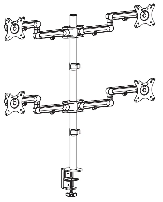 TRIPP LITE DDR1327SQFC 1 Quad Flat Screen Flex Arm Desk Clamp