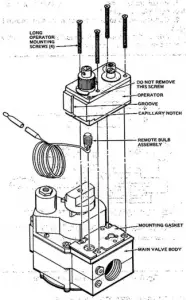 Mounting the V504 or V524 operator on a high capacity valve (Direct-mounted dial shown)