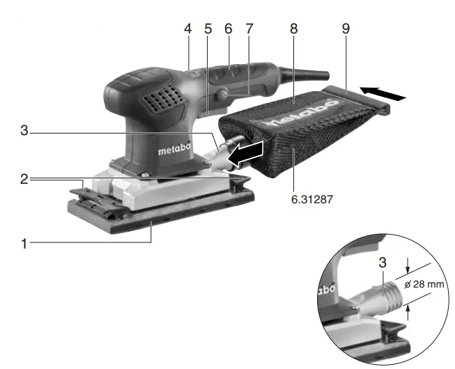 metabo SR 2185 Cordless Orbital Sander-FIG2