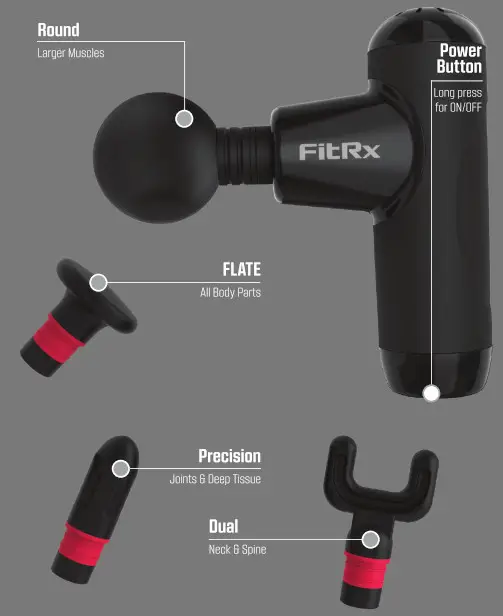 FitRx Max Mini Massager Diagram - FitRx Max mini Massager Diagram