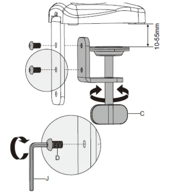 LINDY 40705-6 Single-Dual Display Gas-Spring Desktop Mount - Figure 2