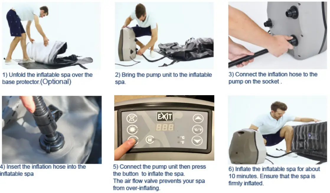 TOYS Silver Classic Spa Inflatable Hot Tub Assembling