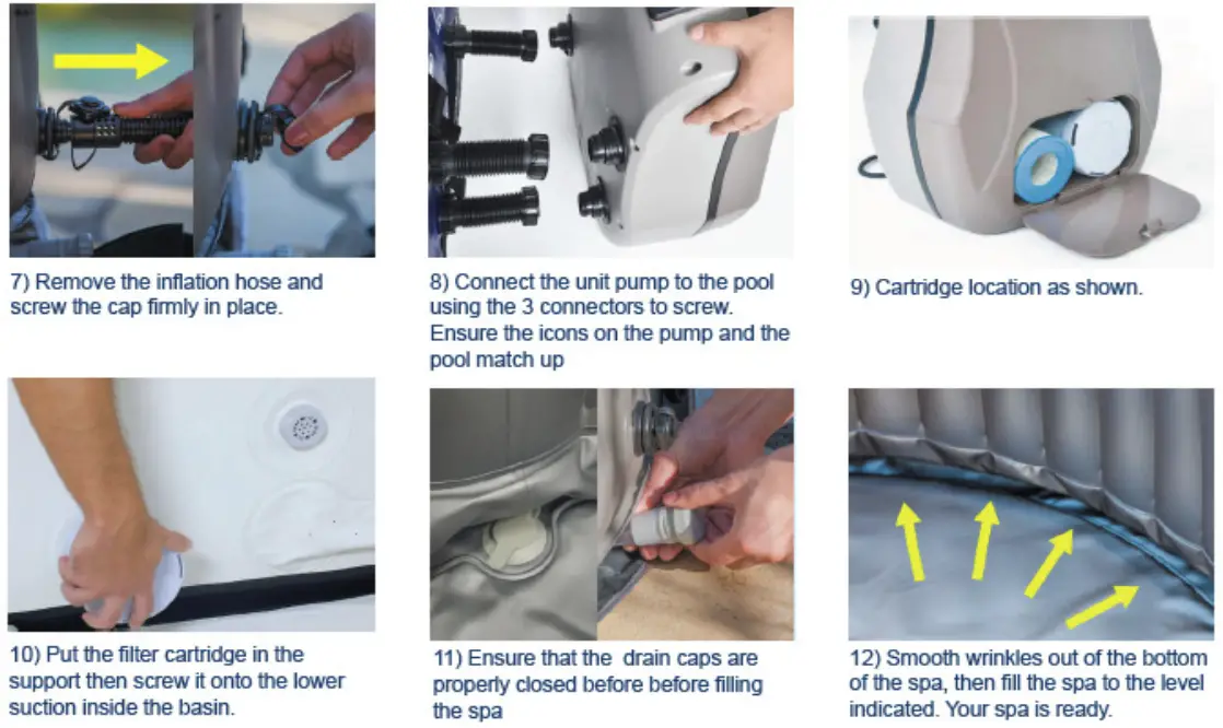 TOYS Silver Classic Spa Inflatable Hot Tub Assembling