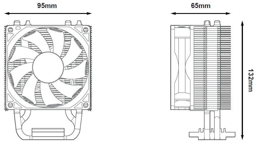 ZALMAN-CNPS4X-CPU-Cooler,-RGB-LED-Fans,-2-Heatpipes,-92mm-Fan-2000RPM-fig-1