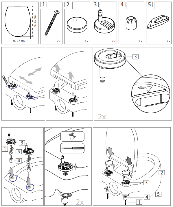welltime WC-SITZ »Home« toilet seat, high-quality -, 1