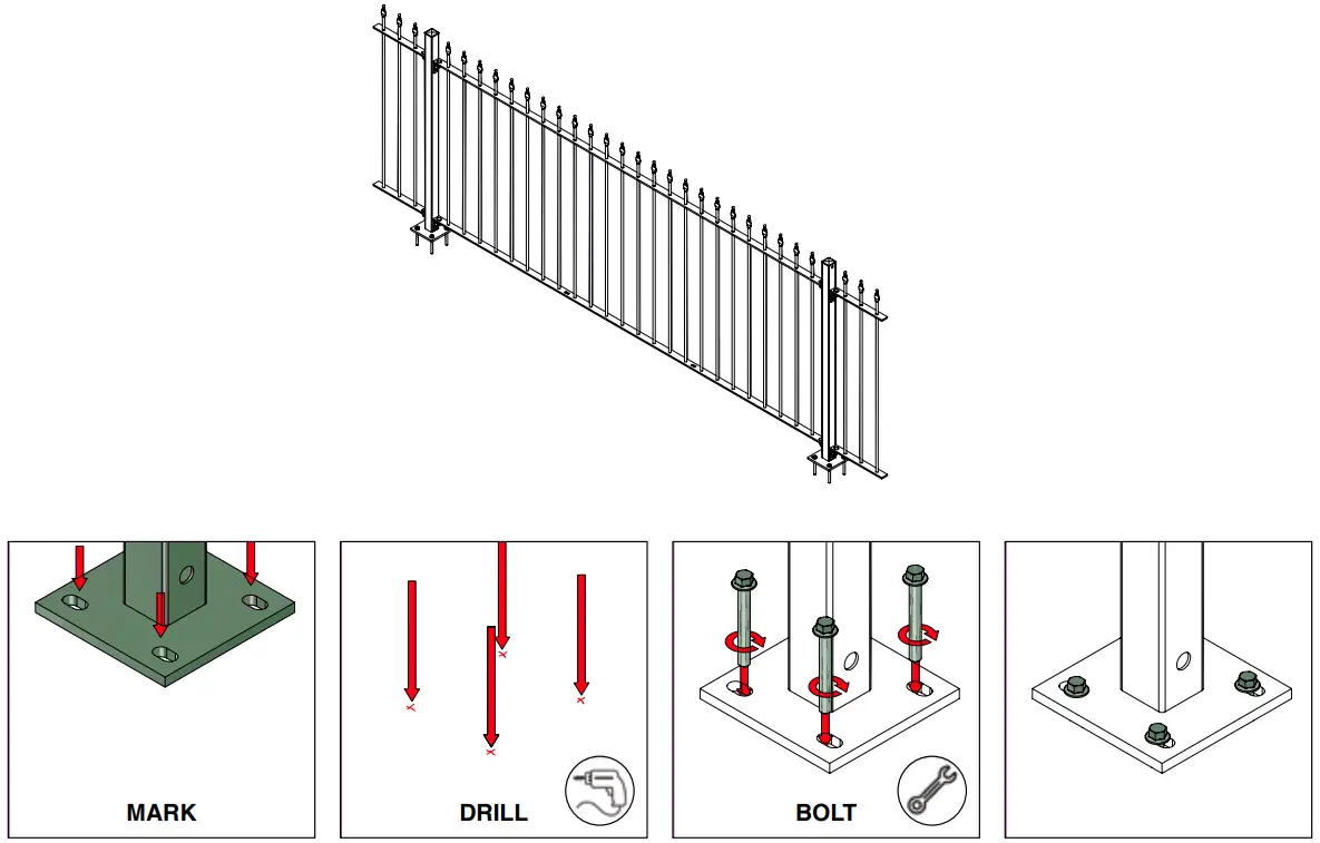 FORTITUDE Ready to Install Steel Railings - Down Posts