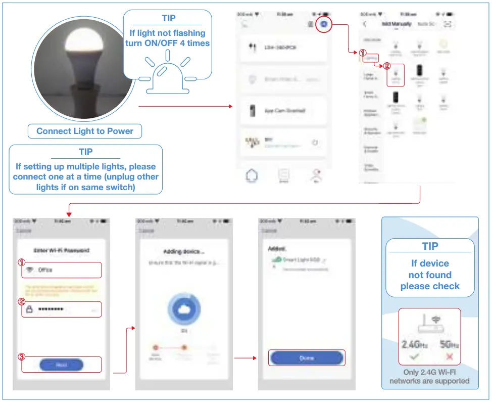 Connecting Light to App
