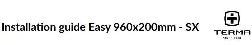 TERMA 638BTU Easy Designer Towel Rail 960 x 200mm Sparkling Gravel Installation Guide