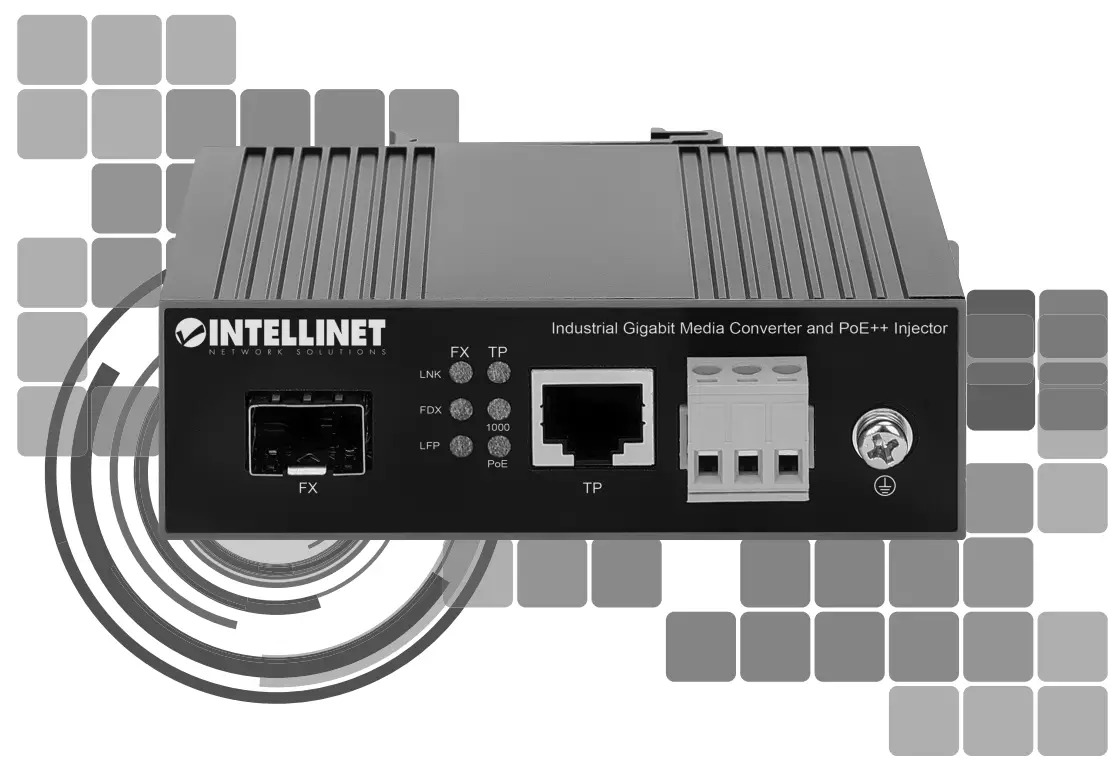 509107 Industrial Gigabit Media Converter and PoE++ Injector