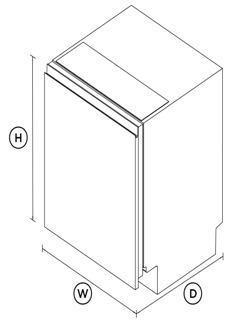 FISHER PAYKEL DW60UNT4B2 Built-Under Dishwasher - DIMENSIONS
