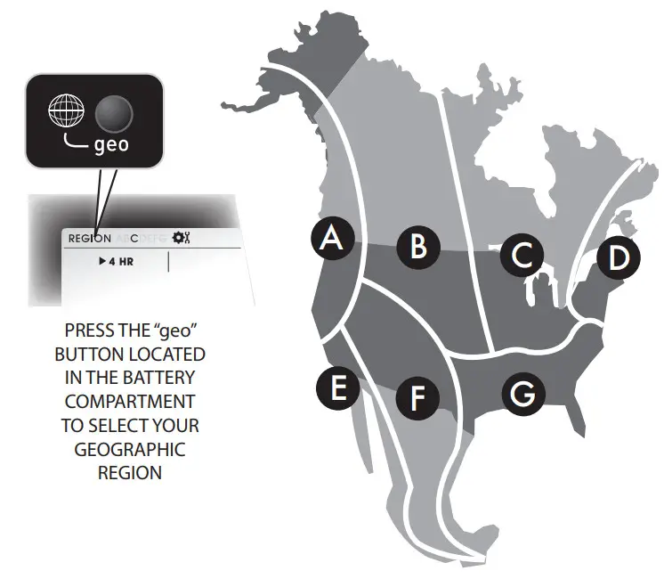 ACURITE 02036WB Weather Station -Geographic Regions
