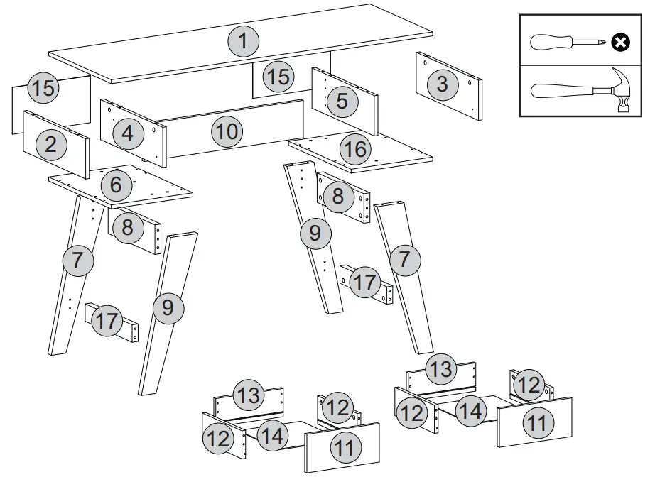 Rodler RD612 Escritorio Niza Coffee Desk - fig 1