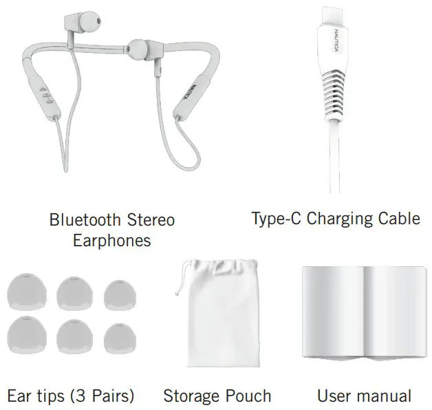 NAUTICA NTNB01 Bluetooth Stereo Earphones - Package Content