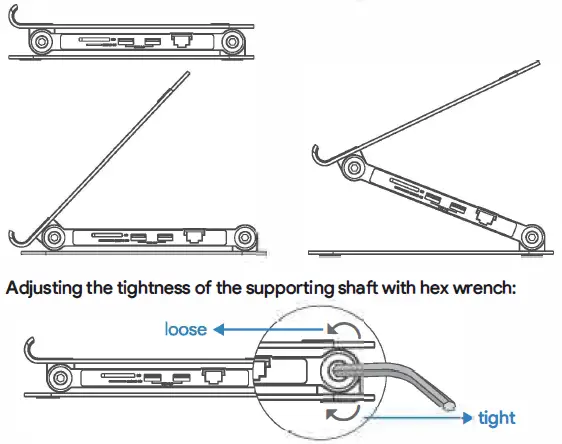 WAVLINK UMD07 Ergonomic Laptop Stand with USB-C Dock 2
