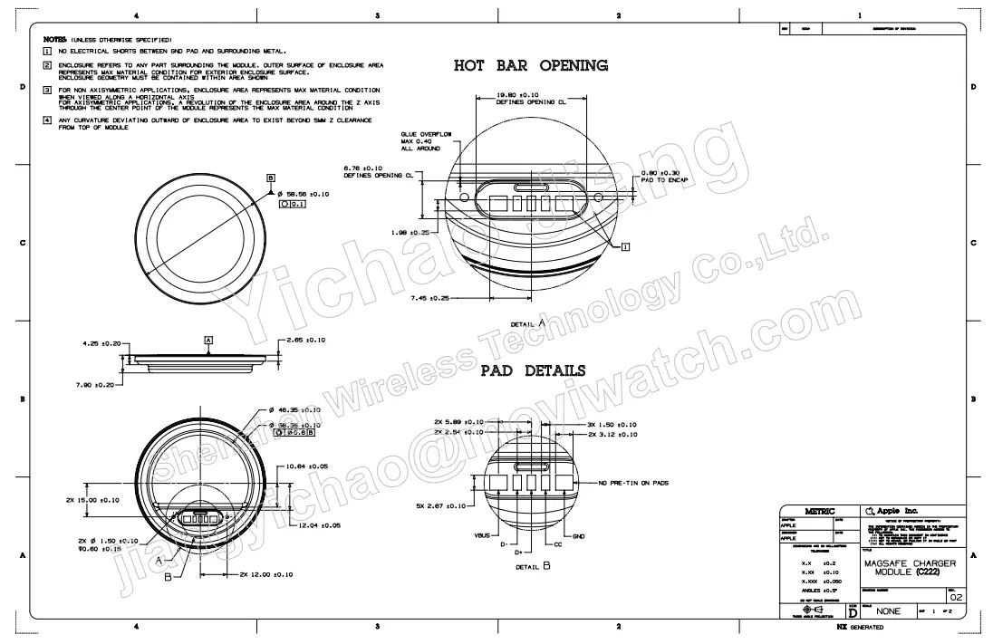 Apple C222 MagSafe Charger Module-Charger Module