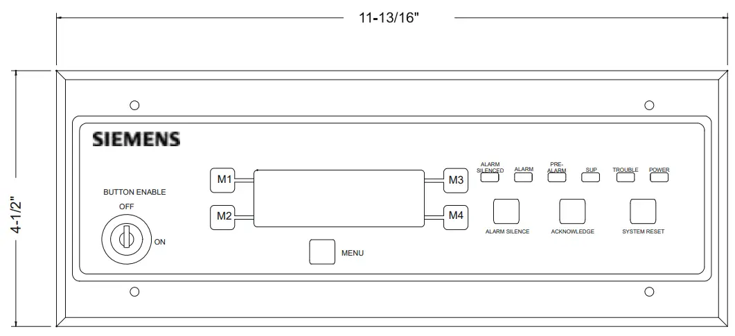 SIEMENS FS RD2 R Remote LCD Display Annunciator - PARTS SUPPLIED