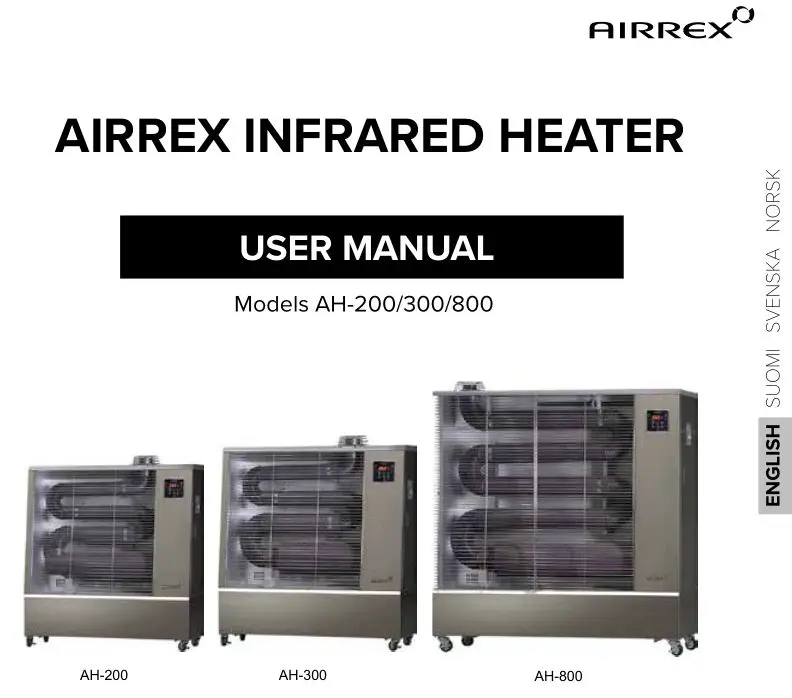 Airrex Infrared Heater AH-200-300-800 User Manual