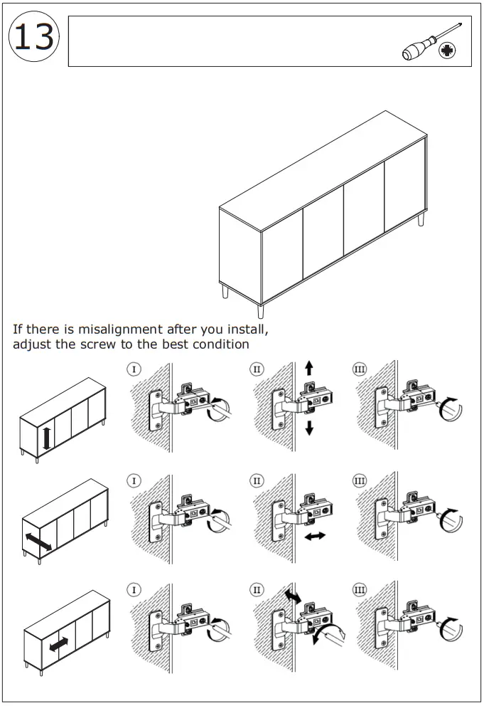 FUFU GAGA Sideboard 4-Door Buffet Cabinet - fig 10