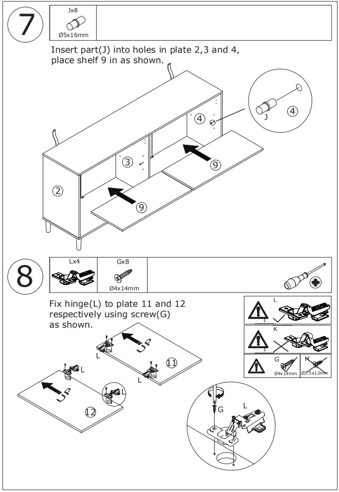FUFU GAGA Sideboard 4-Door Buffet Cabinet - fig 7