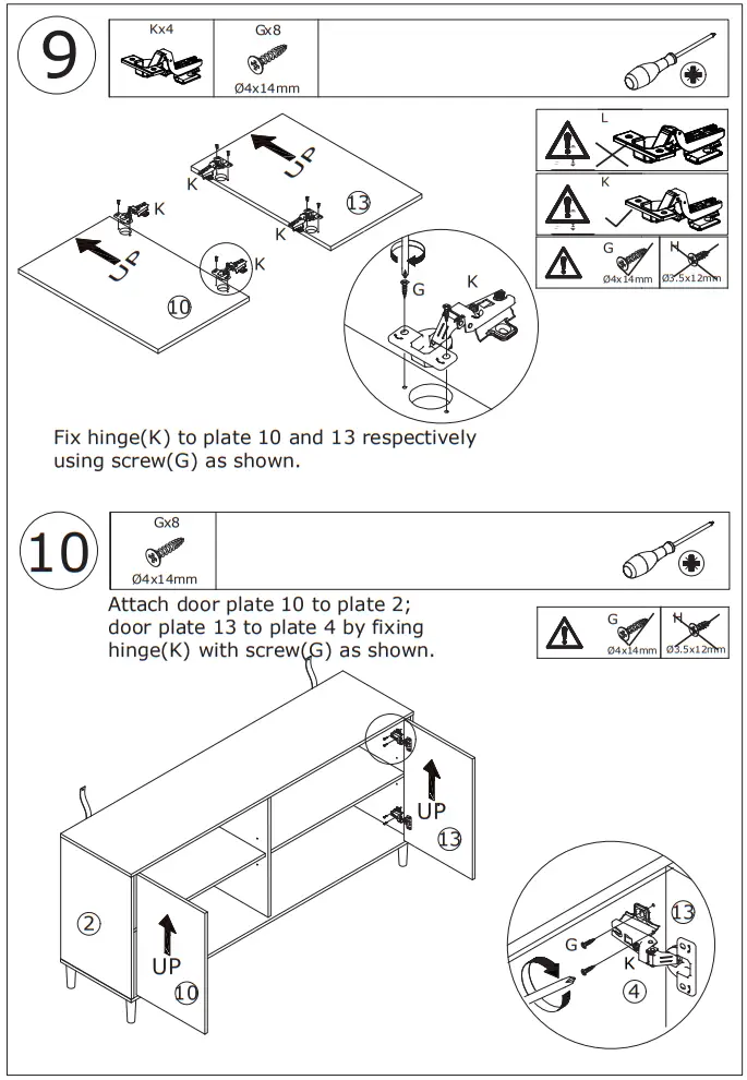 FUFU GAGA Sideboard 4-Door Buffet Cabinet - fig 8